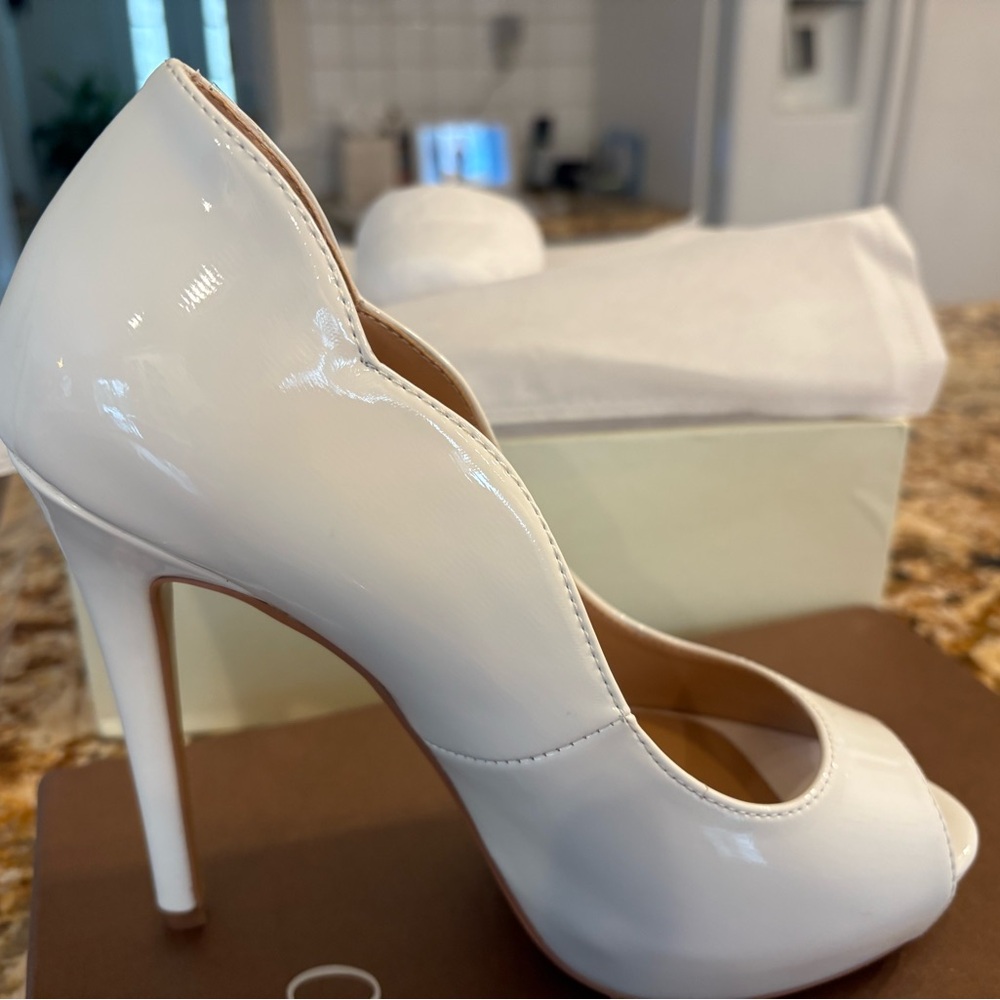 Wedding White Peep-Toe Stiletto Heel